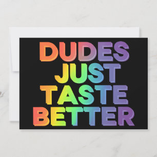 Invitation Les mecs goûtent mieux Gay pride arc-en-ciel LGBTQ