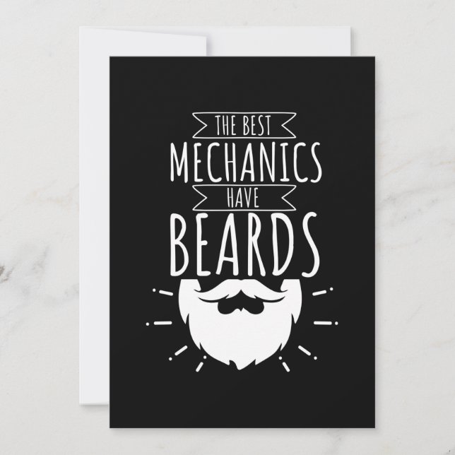 Invitation Les meilleurs mécaniciens ont des barbes (Devant)