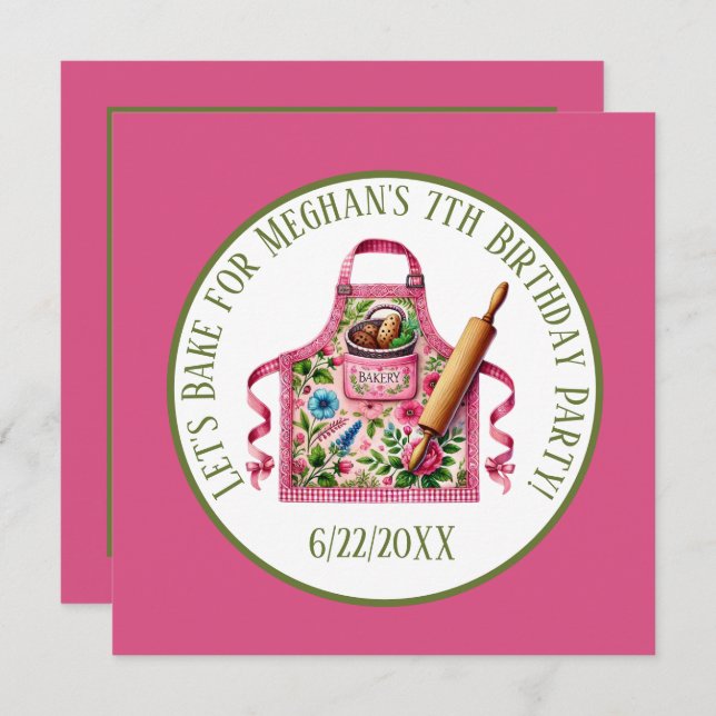 Invitation Les mignons enfants à la cuisine fête d'anniversai (Devant / Derrière)