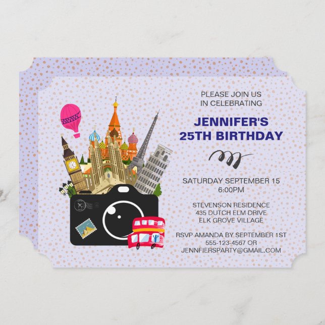 Invitation Les monuments européens Goût de l'Europe Anniversa (Devant / Derrière)