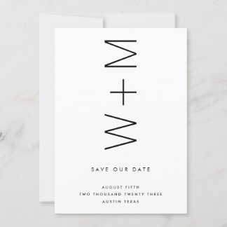 INVITATION LES NOMS MODERNES DE MONOGRAMME INTÉGRENT LA DATE