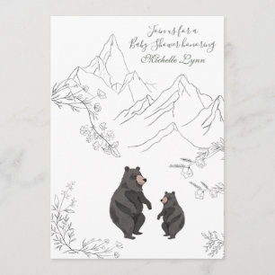 Invitation Les ours mignons et le Baby shower des bois de mon