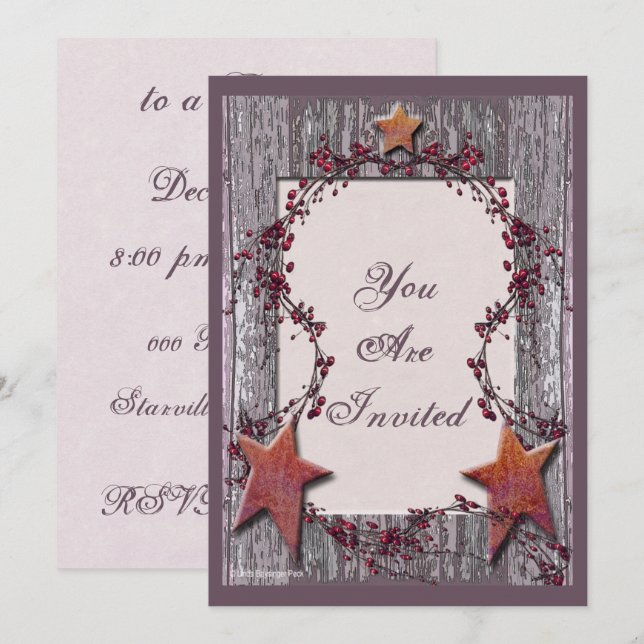 Invitation Les panneaux de grange se sont rouillés des (Devant / Derrière)