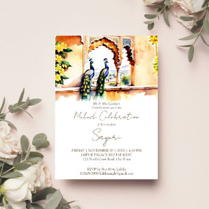 Invitation Les paons des mariages indiens Mehndi au palais de