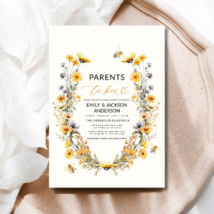 Invitation Les parents d'être Fleur sauvage Couples Baby show