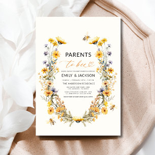 Invitation Les parents d'être Fleur sauvage Couples Baby show