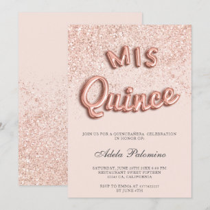 Invitation Les parties scintillantes roses d'or montent en