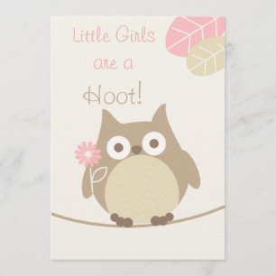 Invitation Les petites filles sont un baby shower de hibou de