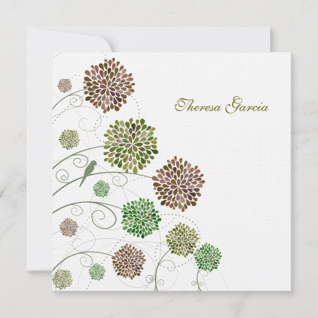 Invitation Les pignons nuptiales de vert de douche ont (Devant)