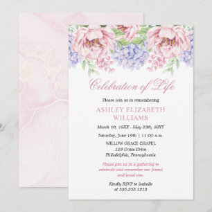 Invitation Les pivoines   Hydrangeas Fête Florale de la Vie