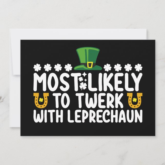 Invitation Les Plus Probables À Twerk Avec Leprechaun Dance D (Devant)