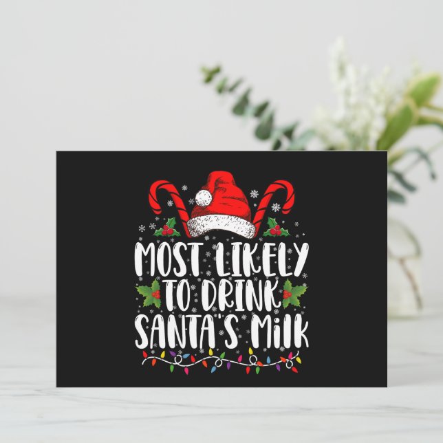 Invitation Les Plus Susceptibles De Boire Père Noël Lait  Noë (Debout devant)