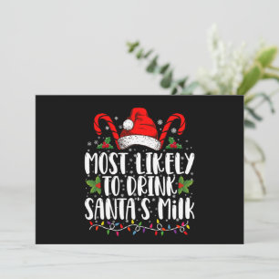 Invitation Les Plus Susceptibles De Boire Père Noël Lait  Noë