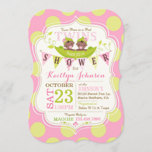 Invitation Les pois dans un Africain de cosse jumelle