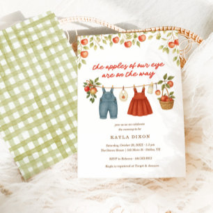 Invitation Les pommes de nos yeux Twin Automne Baby shower d'