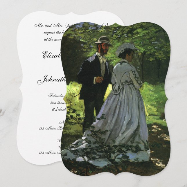 Invitation Les Promeneurs (Les Flâneurs) par Monet Mariage (Devant / Derrière)