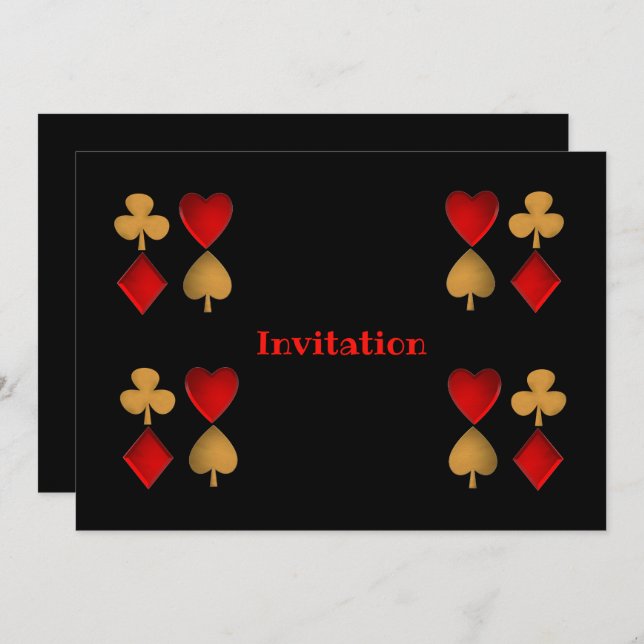 Invitation Les quatre costumes, Personnalisé (Devant / Derrière)