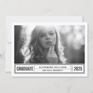 Invitation Les rayures modernes Photo Graduation Party Invi