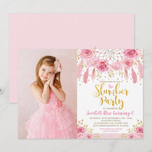 Invitation Les Roses de Boho Pink Gold Drecher Catcher Stwood