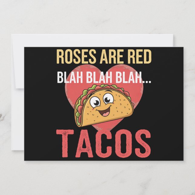 Invitation Les roses sont rouges, blabla tacos Saint-Valentin (Devant)