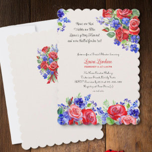 Invitation Les roses sont rouges, fête prénuptiale florale vi