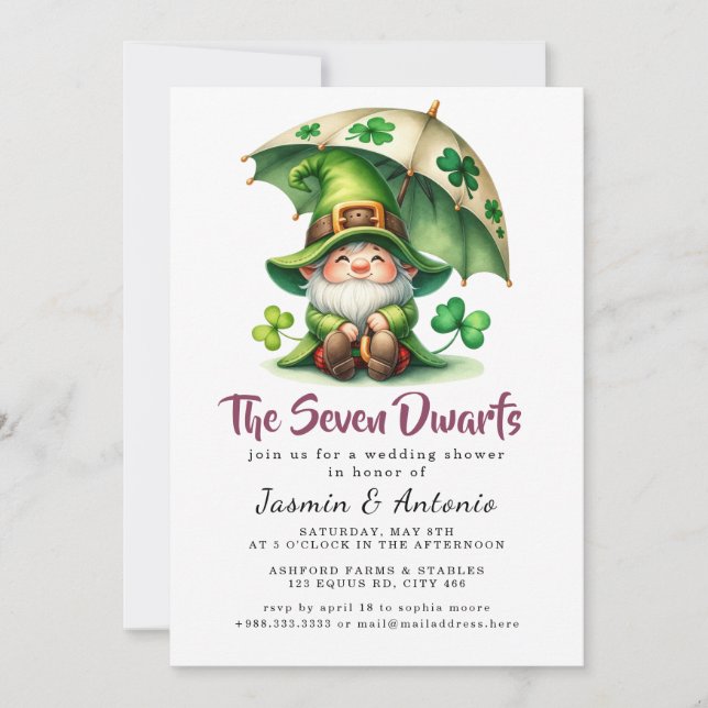 Invitation Les Sept Nains (Devant)