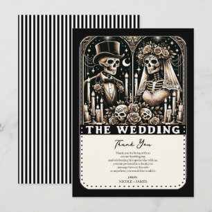 Invitation LES SQUELETTES DE TAROT DE MARIAGE Mariée & Marié