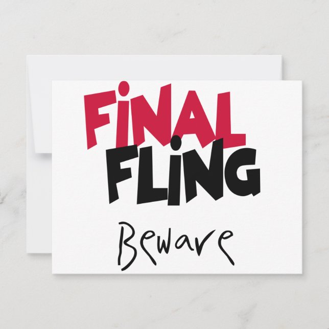 Invitation Les T-shirts et cadeaux de Fling Bachelorette (Devant)