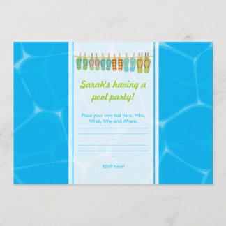 Invitation Les tongs de la piscine