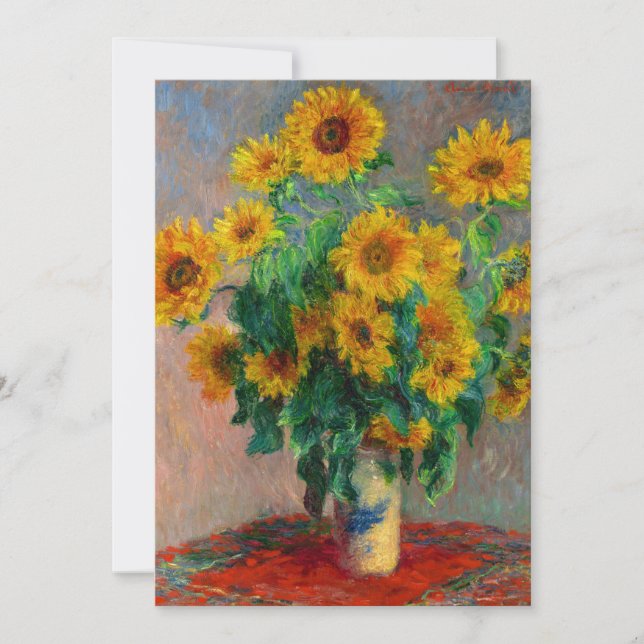Invitation Les tournesols de Monet (Devant)