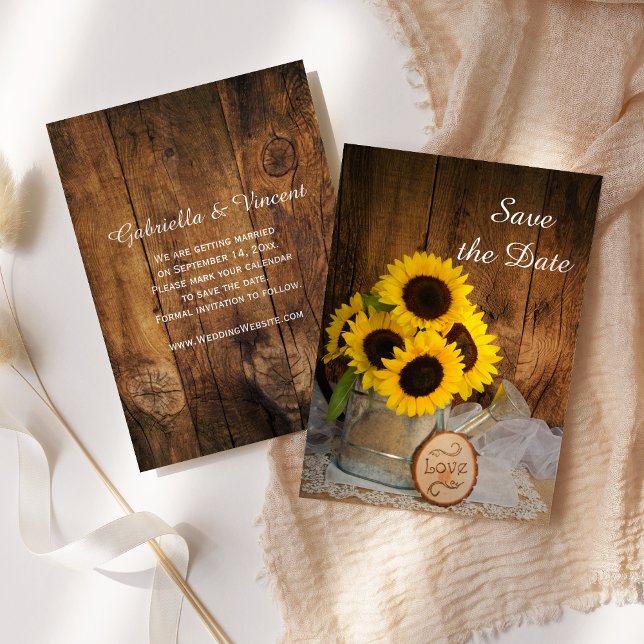 Invitation Les tournesols et l'arrosage peuvent mariage sauve (Créateur téléchargé)