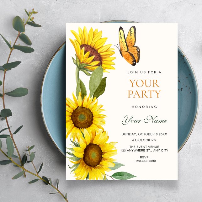Invitation Les tournesols fleurissent  (Créateur téléchargé)