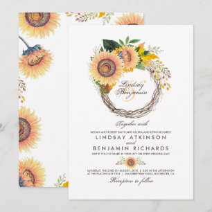 Invitation Les tournesols tressent le mariage de automne