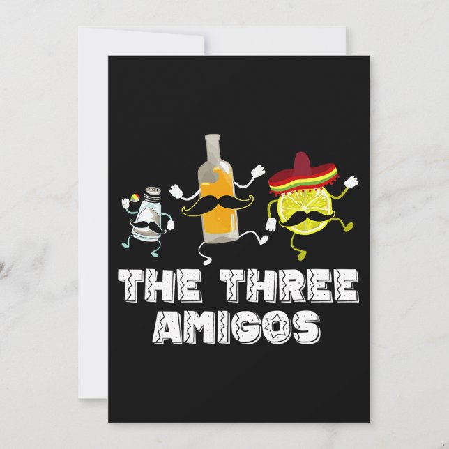 Invitation Les Trois Amigos Cinco De Mayo. Bouteille de citro (Devant)