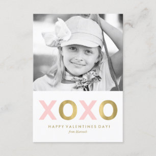 Invitation Les valentines photo de la classe Kids XOXO rose