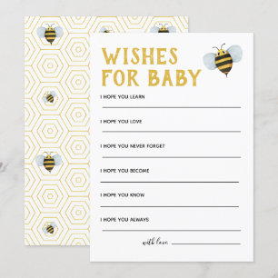 Invitation Les voeux de Baby shower d'abeilles pour bébé