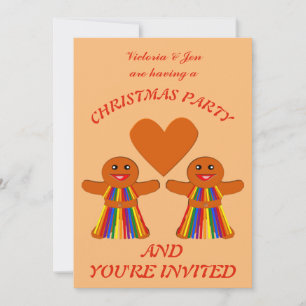 Invitation Lesbienne Noël pain d'épices Dames Couple Personna