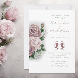 Invitation Lesbiennes Mariées Regency Rose Roses