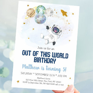 Invitation L'Espace Des Astronautes De Cet Anniversaire Mondi