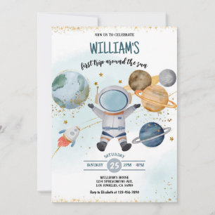 Invitation L'Espace Extérieur Premier Voyage autour du Soleil