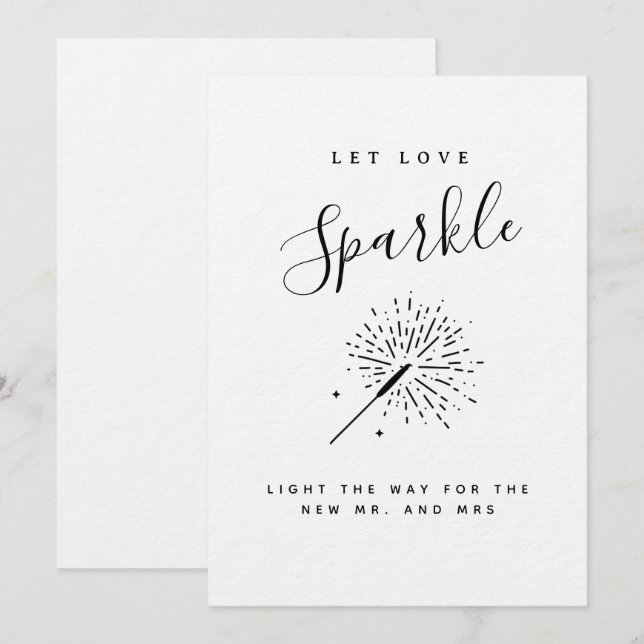 Invitation Let Love Sparkle Modern Minimalist Wedding  (Devant / Derrière)
