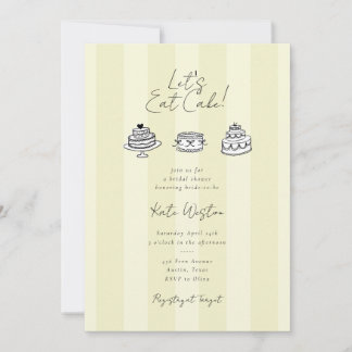 Invitation Let’s Eat Cake Bridal Shower Coquette Design