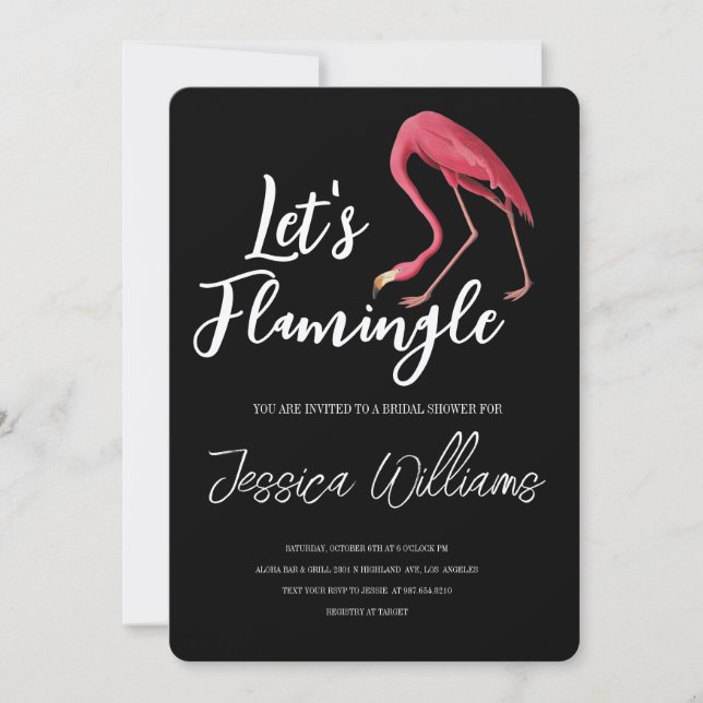 Invitation Let’s Flamingle! Tropical Bridal Shower Bash (Devant)