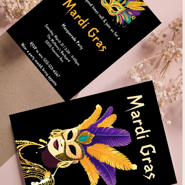 Invitation "Let the Good Times Roll : Mardi Gras Celebration" (Créateur téléchargé)