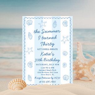 Invitation L'Été de mes Trente ans Coquillage 30e Anniversair