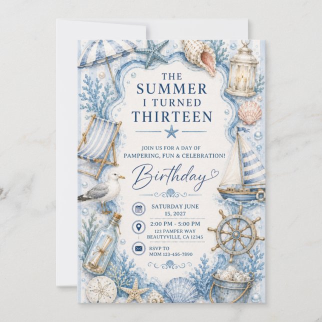 Invitation L'été de mon anniversaire (Devant)