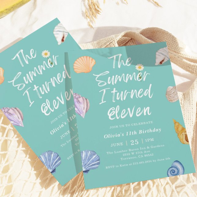 Invitation L'été I tourné Onze Anniversaire (Créateur téléchargé)