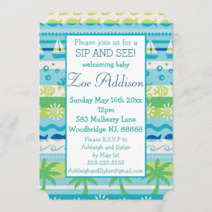 Invitation L'été Lovin' Nautical Baby Sip and See