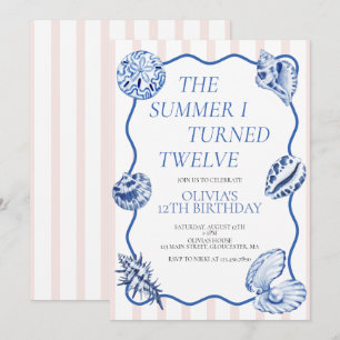 Invitation L'été où j'ai eu douze ans 12e anniversaire