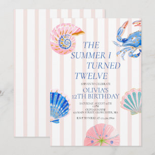 Invitation L'été où j'ai eu douze ans 12e anniversaire